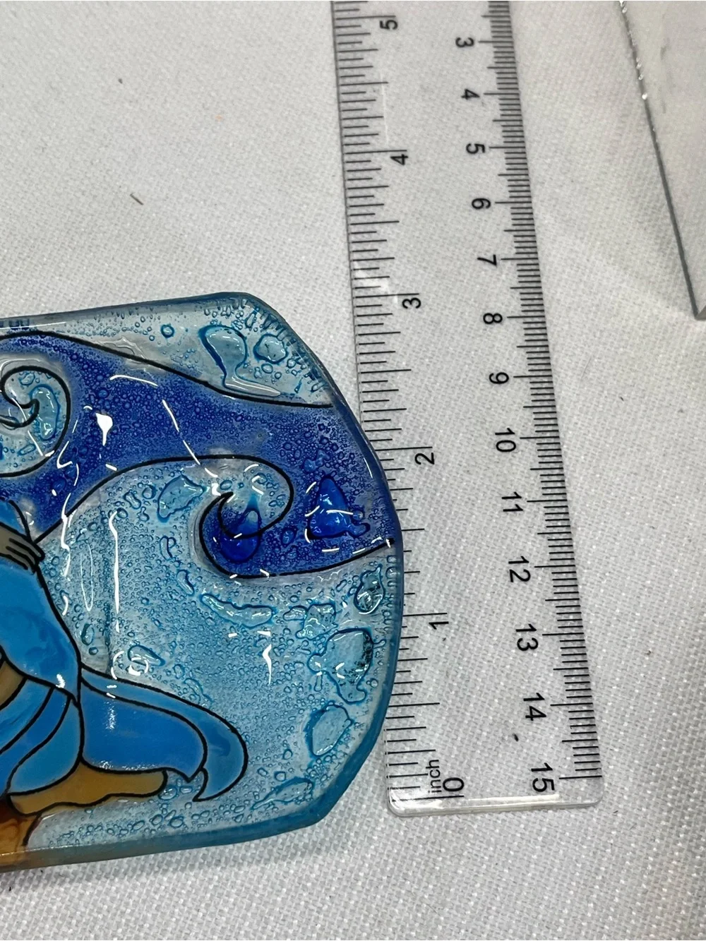 Decorative Mermaid Glass Soap Dish – Blue and Aqua